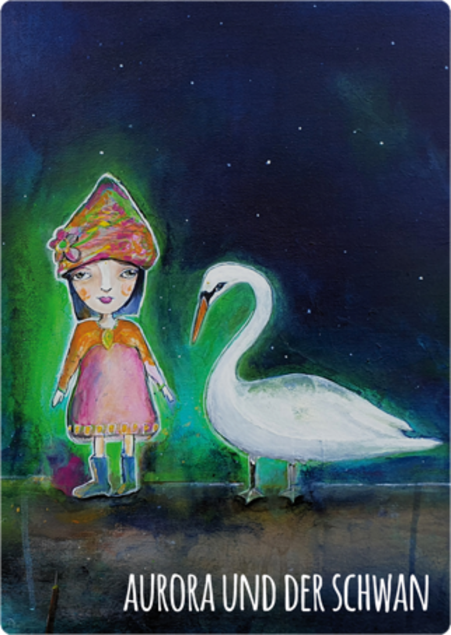 Karte Aurora und der Schwan